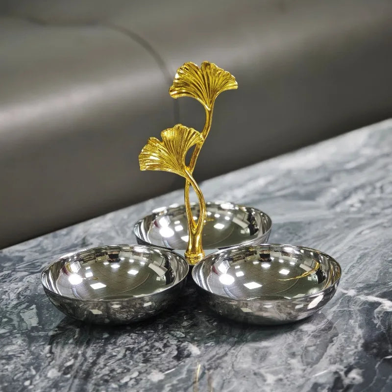 Stainless Steel Snack Serving Tray Fruit Candy and Dried Fruit Plate Silver 20cm 16.5 × 20cm