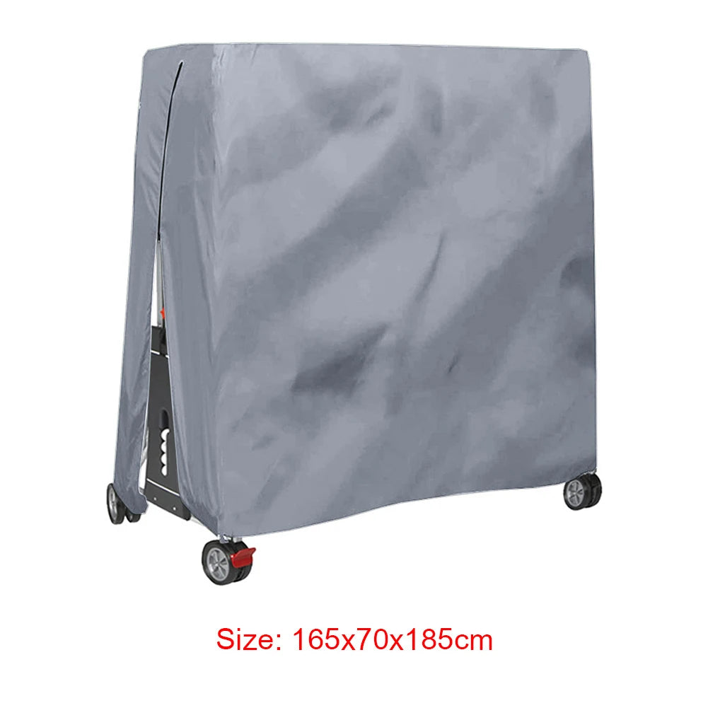 Table Tennis Table Cover Dustproof, Heavy Duty Zipper Protector For All-Weather 185 × 165 × 70 cm