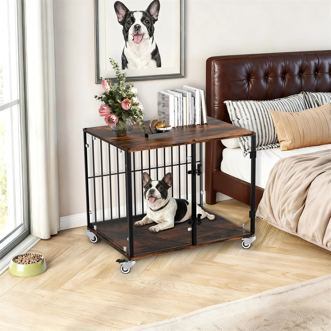 Dog Kennel Welded Metal Playpen Large Animal Cage for Outdoor And Indoor Use Pet 77x60x65cm
