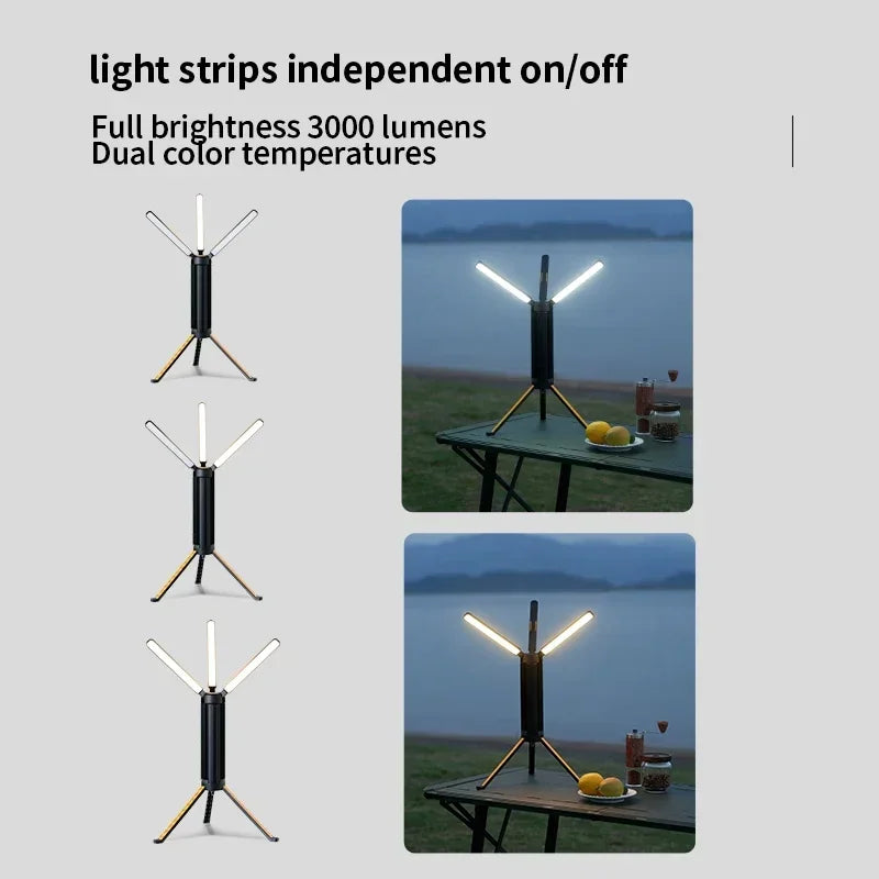 154cm Telescopic Camping Light 15600mAh Rechargeable LED Lantern Waterproof Outdoor Flashlight Hiking Tent L3 Mini
