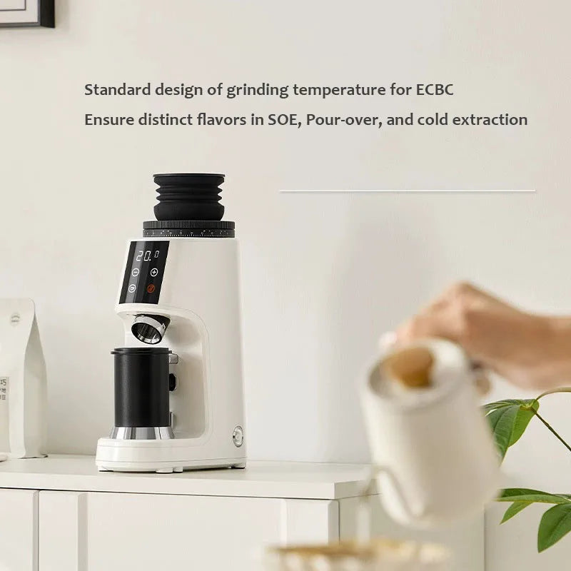 Electric Coffee Grinder 220V Fully Automatic Coffee Bean Grinder White AU Plug Quantitative Home Use