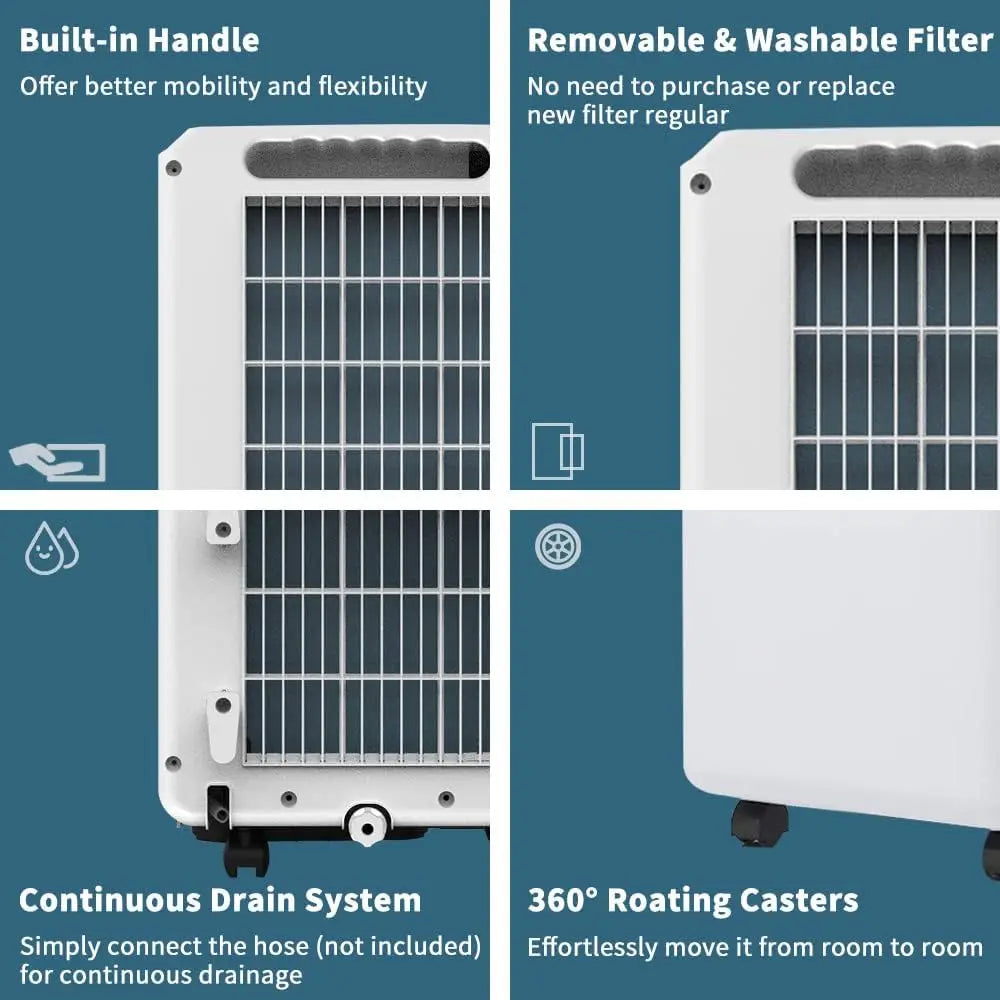 7000BTU 2.05kW Portable Air Conditioner White with Remote Control
