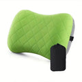 Ultralight Inflatable Camping Pillow Soft Washable Cover Ergonomic Travel Pillow Neck Lumbar Support Cushion Green 32×46cm