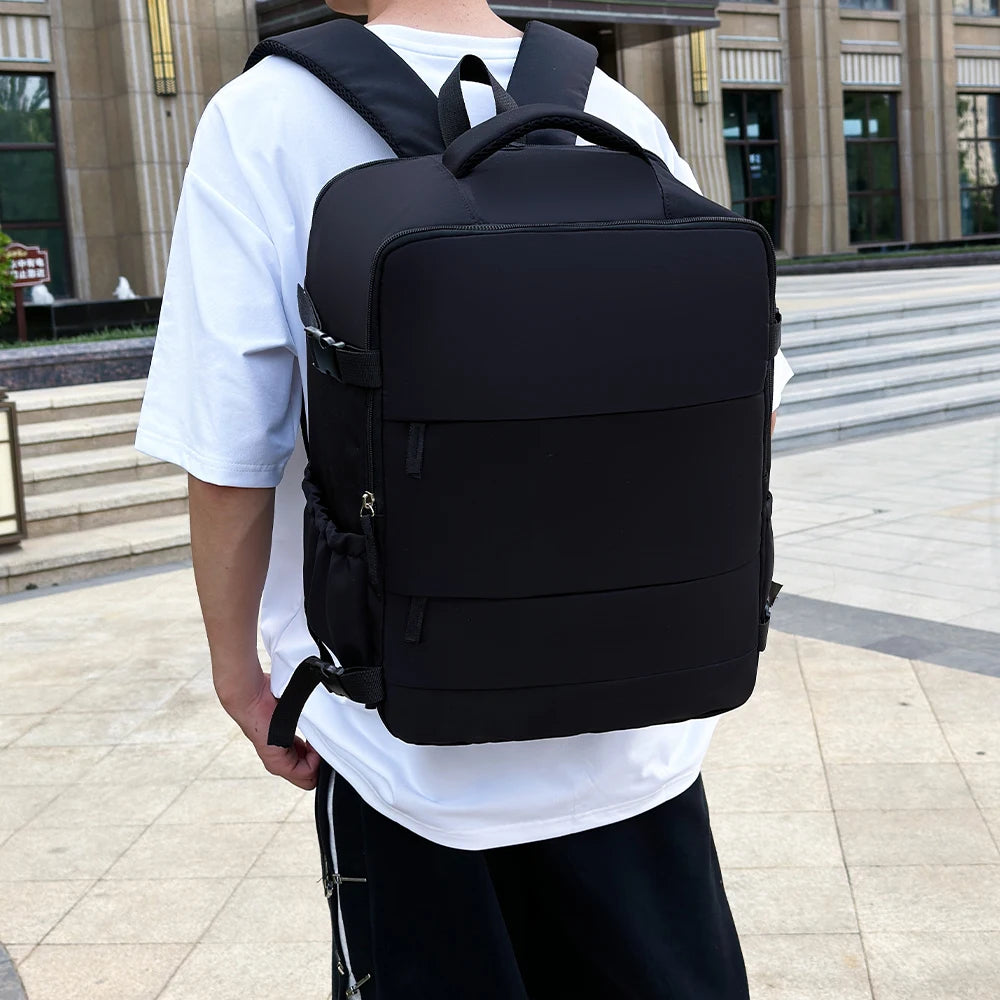 Boarding Travel Backpack Airline Approved Carry On Bag Compatible with Ryanair EasyJet Wizz Air Budget Flight Backpack Black 30×20×40cm