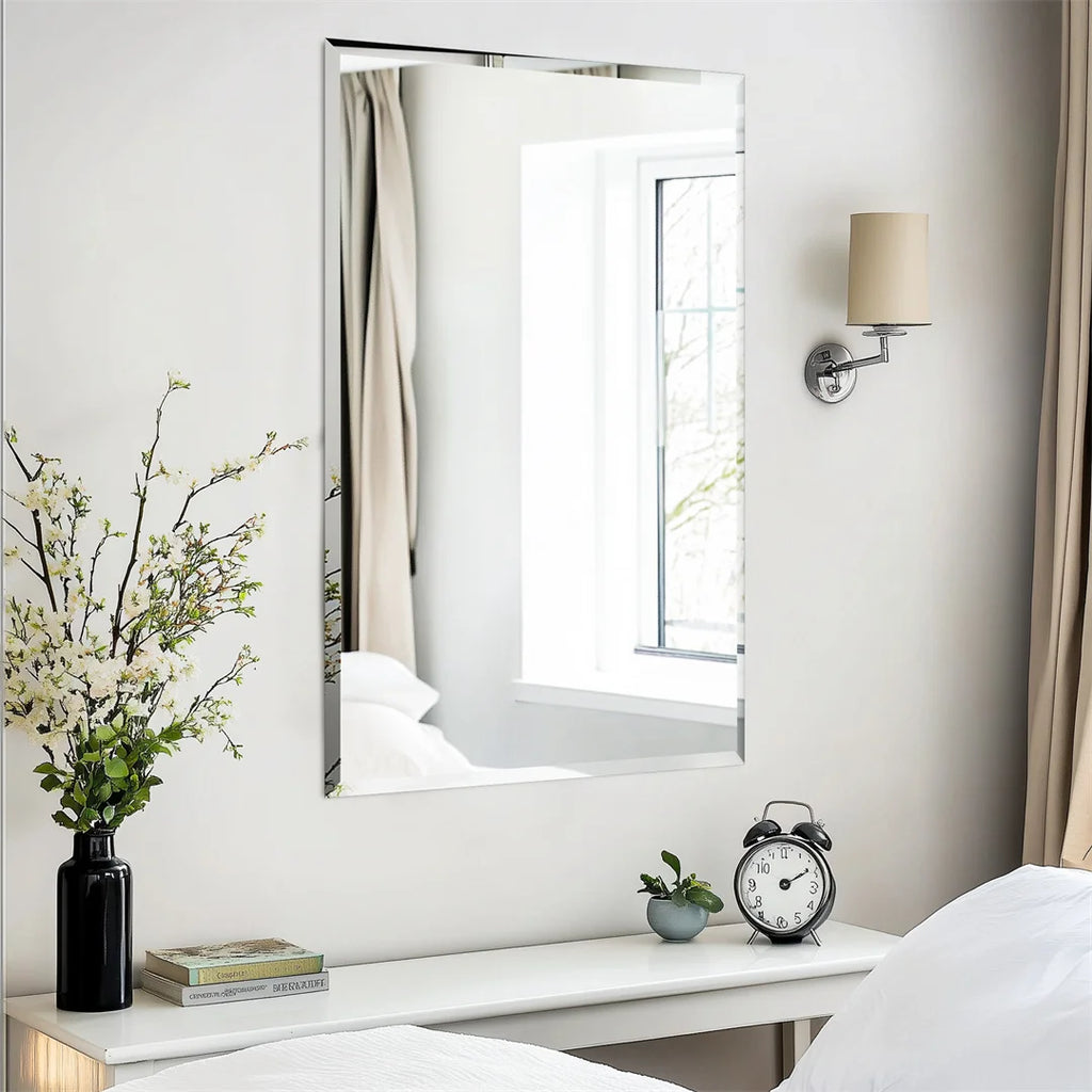 Bathroom Mirror Rectangular Shatterproof Wall Hanging Vanity Mirror 50x70cm