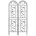 Garden Trellis Set of 2 Outdoor Privacy Trellis Climbing Plant and Vine Support For Vegetables and Flowers 50x210cm Black