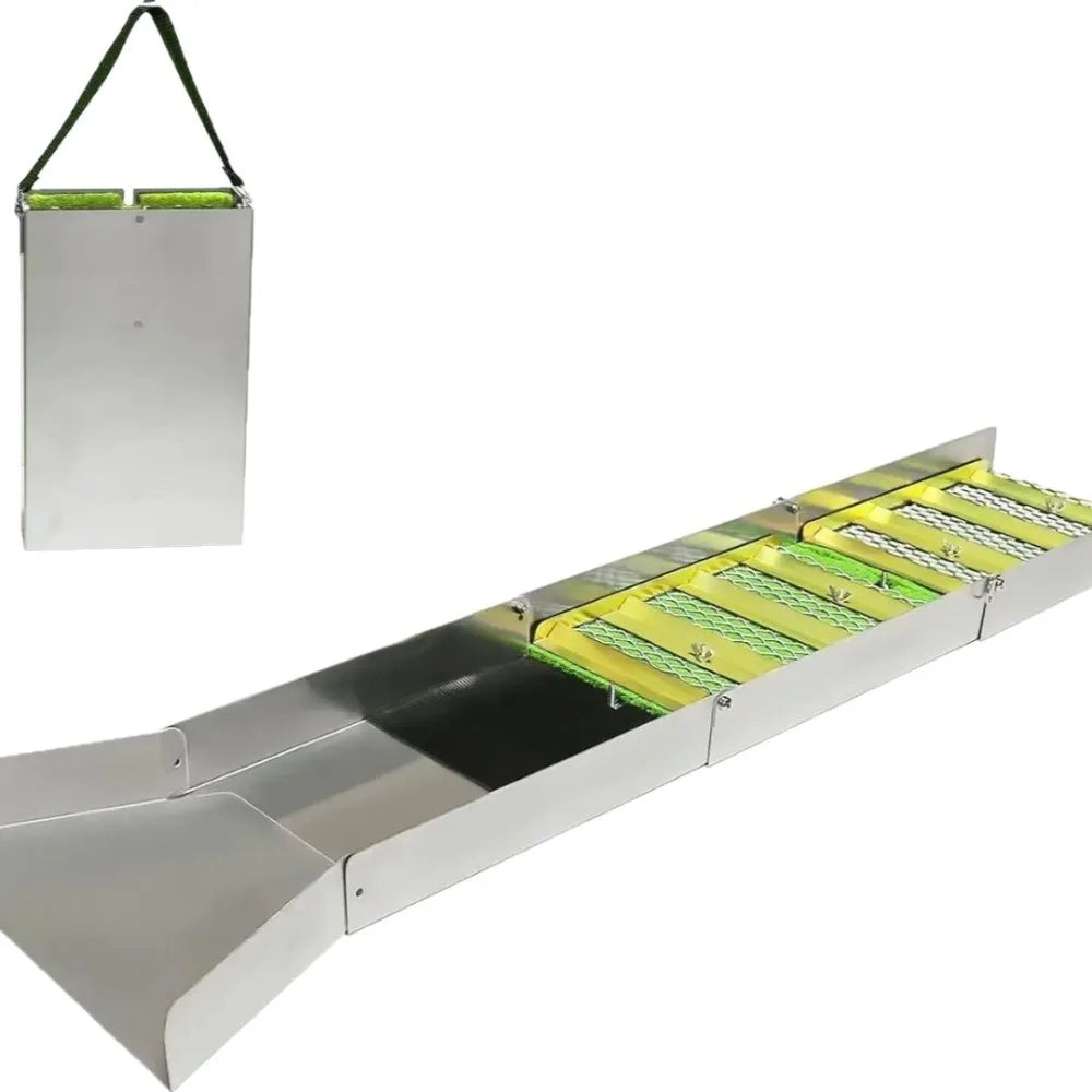 Portable Folding Gold Sluice Box Lightweight Aluminium Alloy Gold Panning Equipment Silver 127x35x23cm