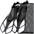 Adjustable Snorkel Fins Short Silicone Swimming Flippers Open Heel Scuba Diving Shoes Adult Men Women White