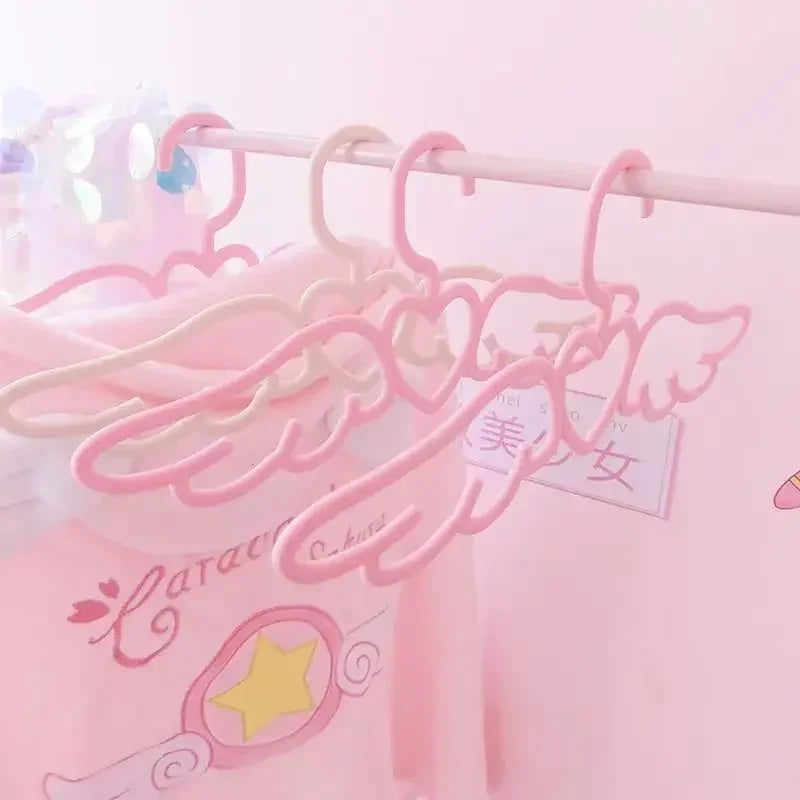 10pcs Angel Love Clothes Hangers Cute Seamless Household Rack for Clothes Tie Scarf Drying Storage Organizer Pink 40×16cm