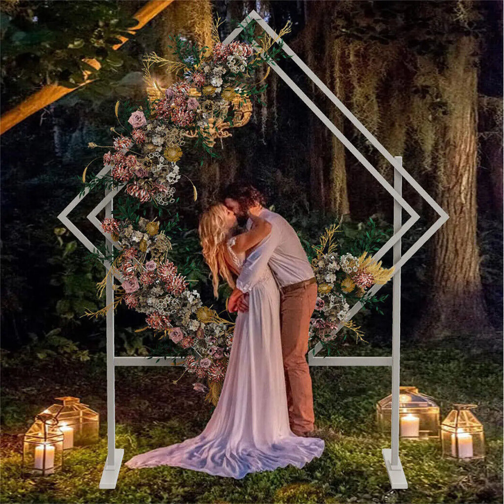 Wedding Arch Frame Ceremony Backdrop Stand Heavy Duty Suitable for Floral and Balloon Decorations Photo Backdrop White 145x51x208