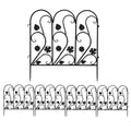 Garden Fence 5 Pack Metal Fence Panels Outdoor Border and Privacy Screen Black 59.5x62cm