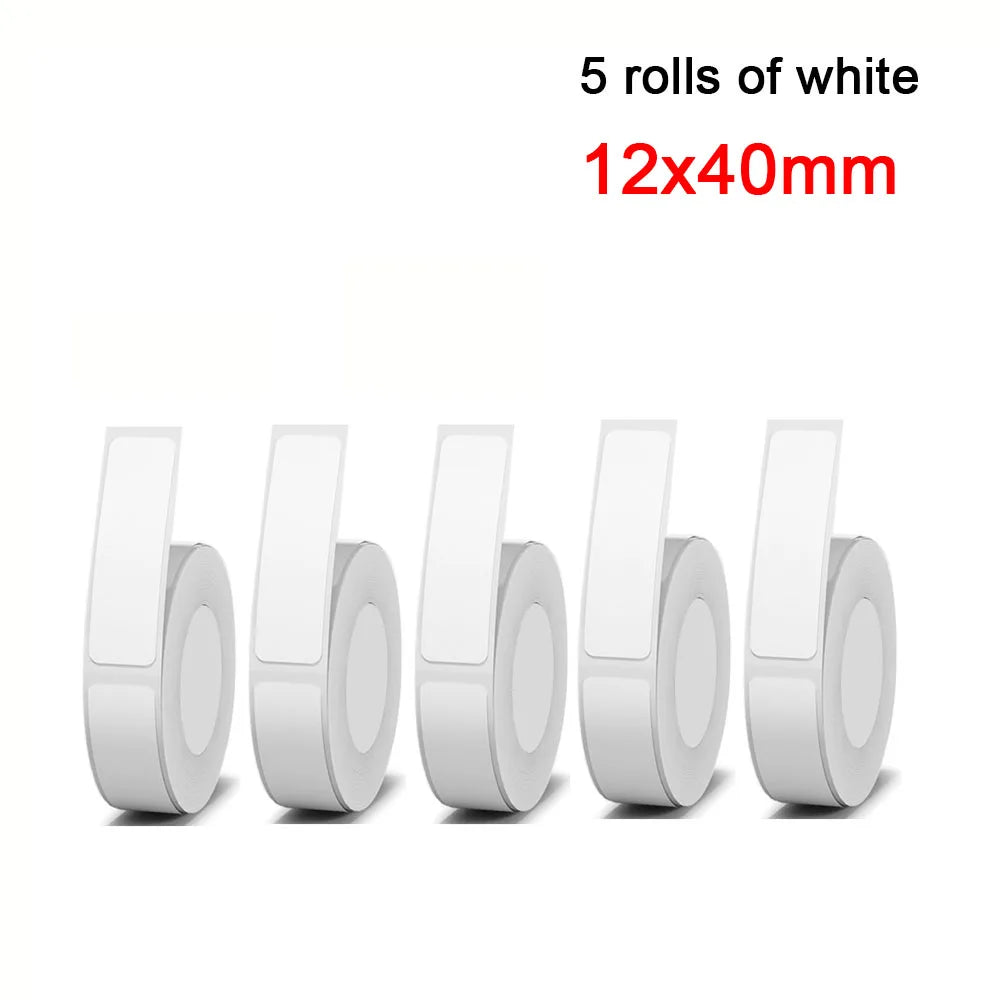 P15 Mini Portable Thermal Printer Wireless Bluetooth-Compatible Label Maker Sticker Machine Home Office Tags 5 Rolls White