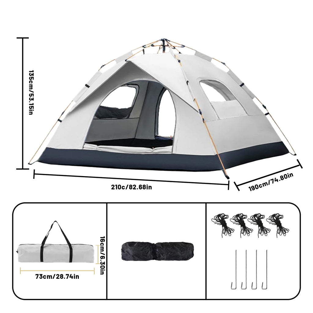 Pop Up Tents For Camping 2-3 Person Camping Tents Family Camping Tents Lightweight Camping Tents Easy To Install Simple Tents 210x190x135cm White
