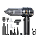 High Power Cordless Car Vacuum Cleaner Handheld Wireless Air Duster Brushless Motor Cleaning Machine 2 HEPA Black