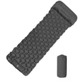 Camping Sleeping Pad Inflatable Air Mattress with Built In Foot Pump and Pillow Ultralight Hiking Mat Gray