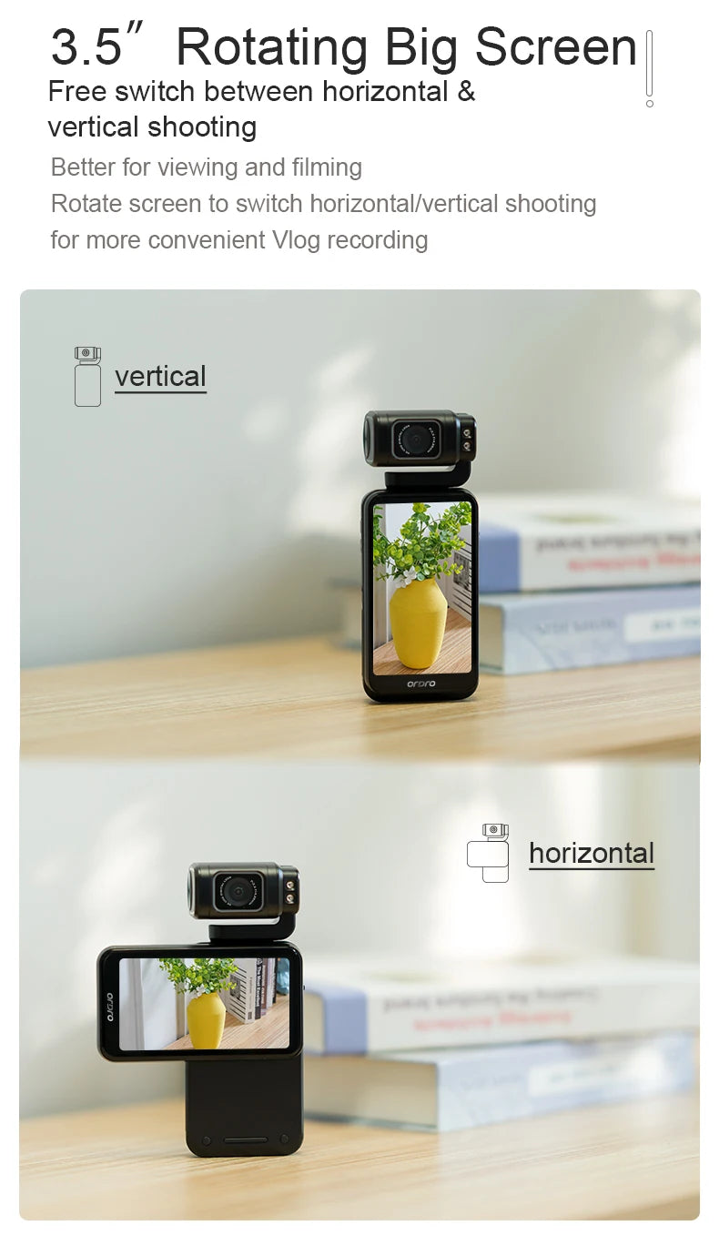 5K Digital Camcorder 30FPS Pocket Vlogging Camera with Image Stabilization and Large Display Screen