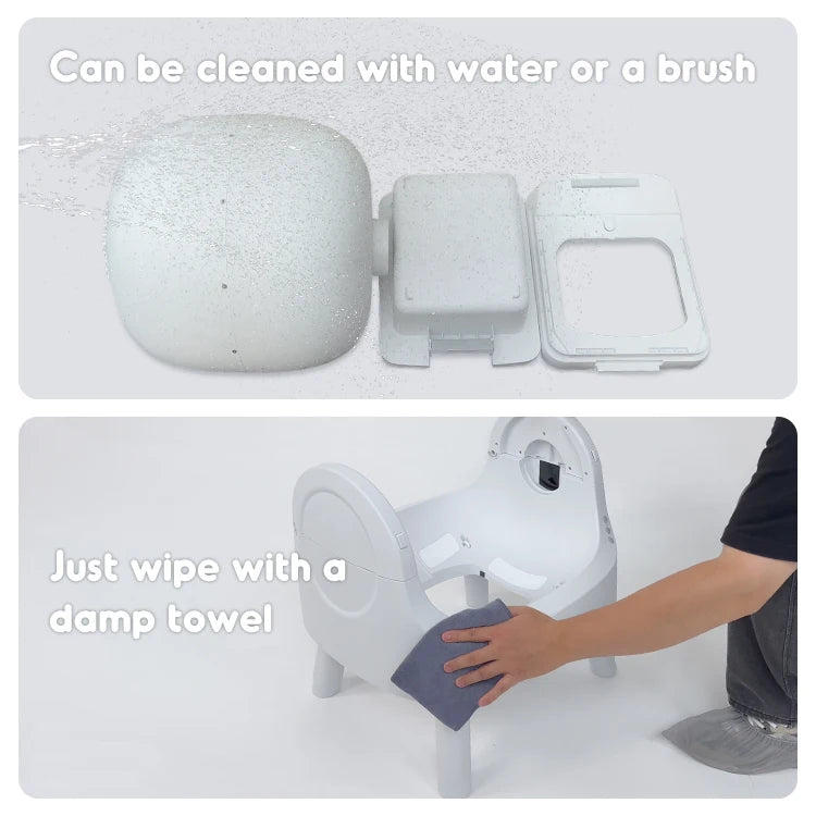 Automatic Self Cleaning Cat Litter Box Large Capacity Odour Control Cat Toilet No App Required Grey