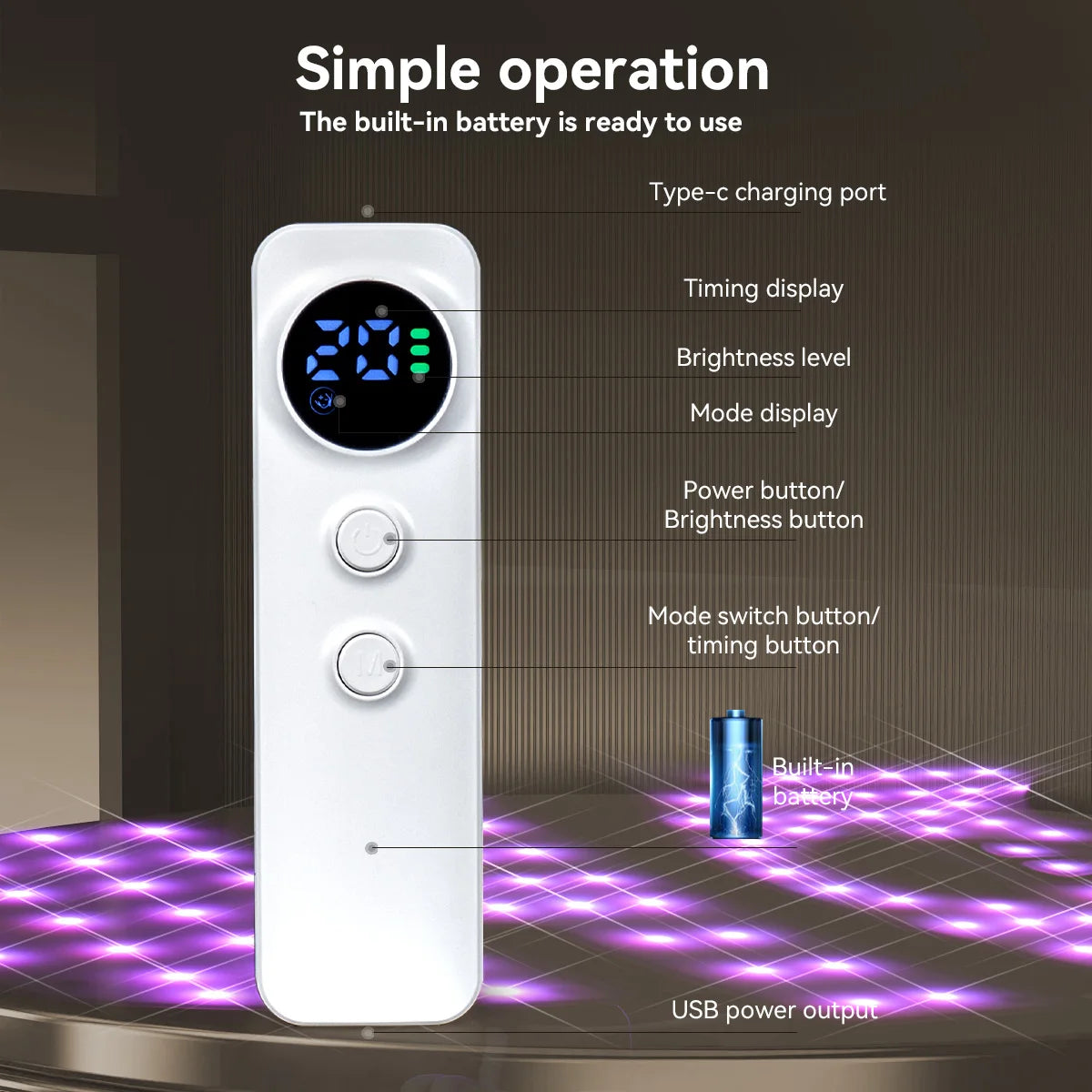 Hello Face Rechargeable LED Red Light Therapy Face & Neck Mask 2-in-1 Infrared Skincare Device Black