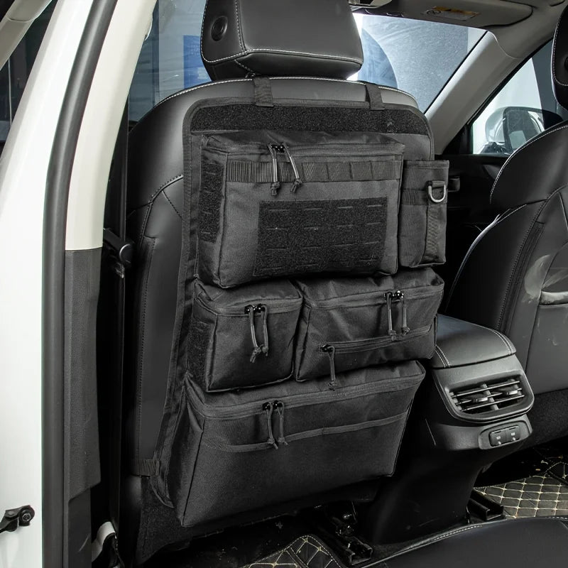 Multifunctional Car Rear Seat Storage Bag Tactical Luggage Organizer Hanging Backseat Organizer Black Travel Bag