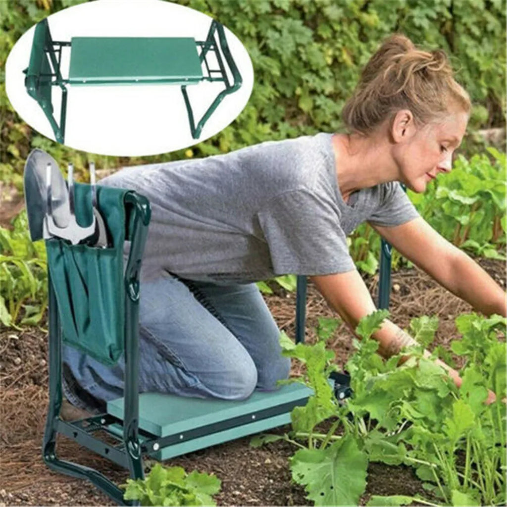 Garden Kneeler Seat Heavy Duty Folding Kneeling Stool Portable Padded Bench for Gardening Indoor Outdoor Use 150kg Load Army green 58.4x 27.9x 50.8cm