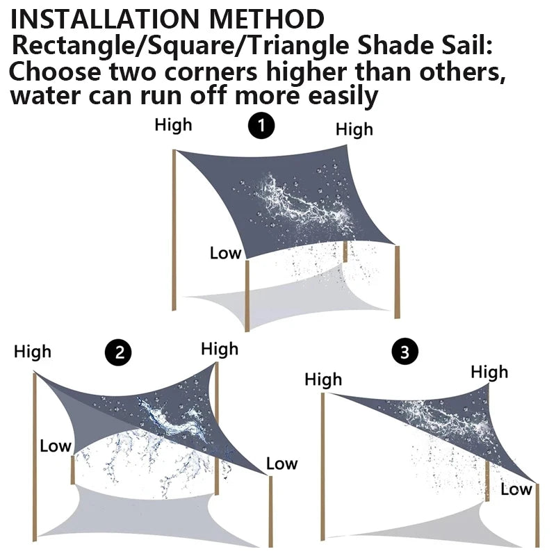 Outdoor Shade Sail Grey Garden Patio Shade Waterproof UV-Proof 300x200cm Terrace Carport Backyard