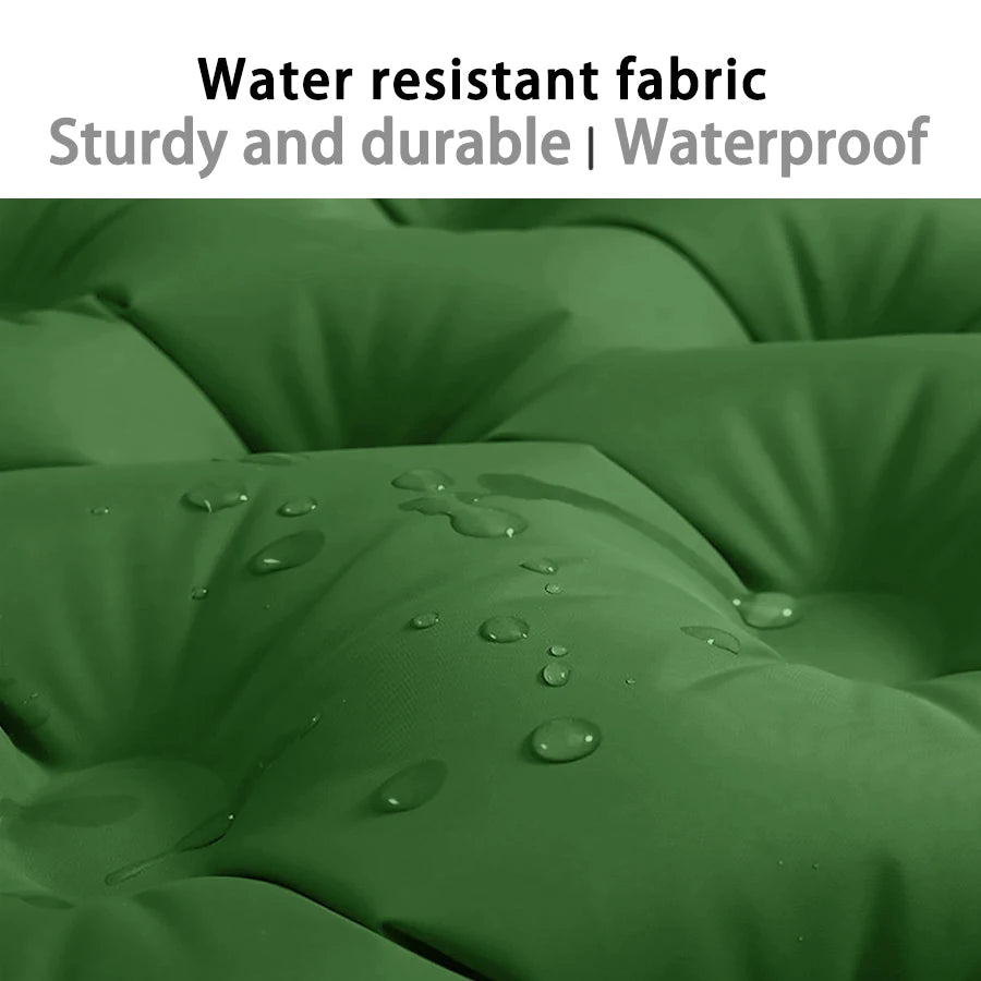 Outdoor Camping Double Inflatable Mattress Extra Wide Sleeping Pad Ultralight Folding Bed Mat Car Travel Sleeping Mat Army Green