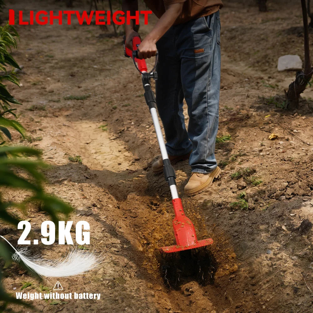 1600W Brushless Electric Rototiller Cultivator Cordless Garden Tiller Lawn Scarifier Tool for Makita Battery No Battery