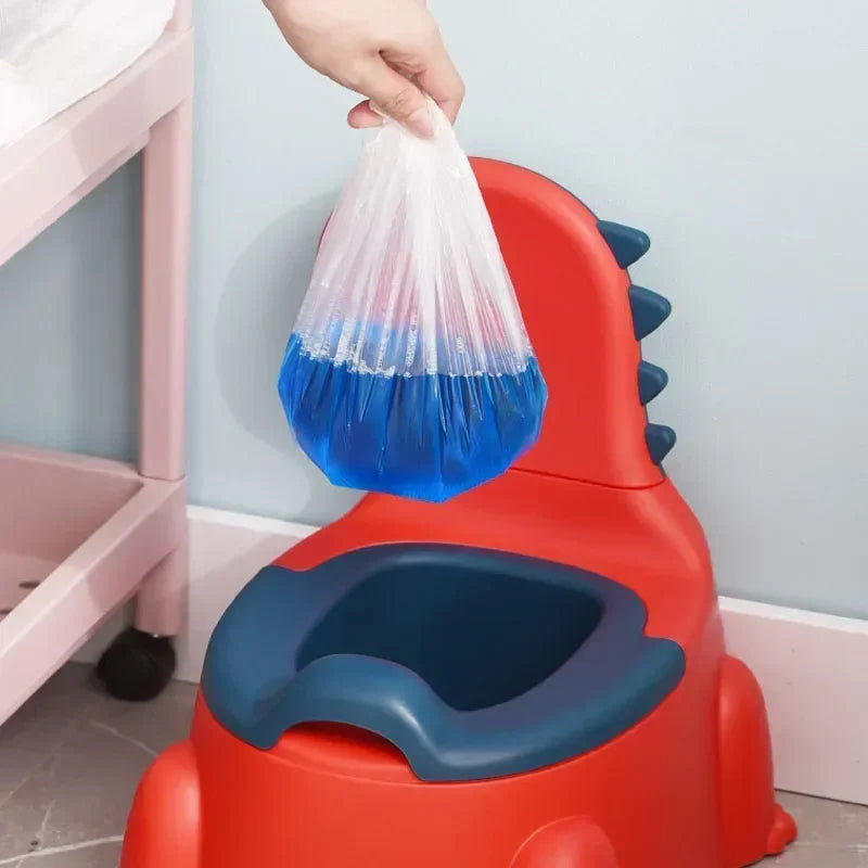 Cartoon Dinosaur Baby Potty Toddler Toilet Training Seat Splash Proof Urinal Beginner Toilet for Boys Girls Red 32.5×24.5×32cm