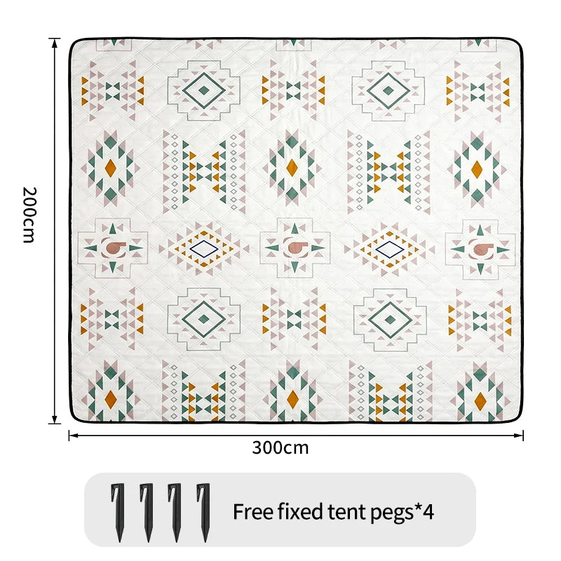 Large Outdoor Picnic Mat Waterproof Lawn Camping Blanket Moisture Proof Thickened Washable Ground Mat 200 × 300cm