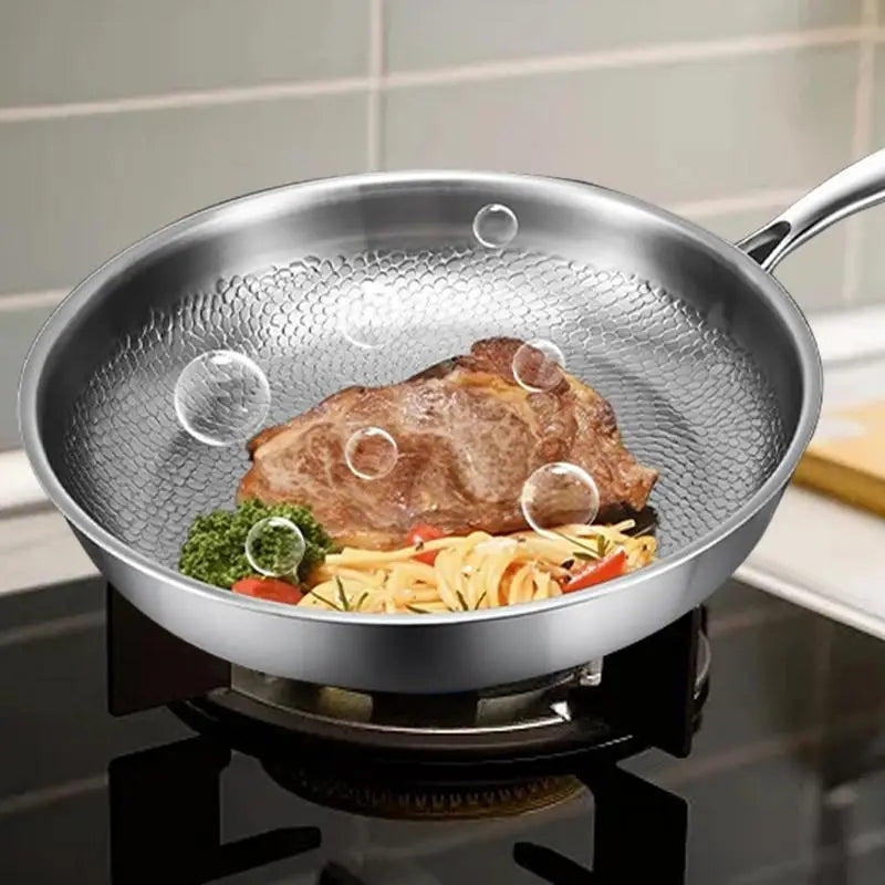 Titanium Frying Pan 28cm Non Stick Uncoated Steak and Pancake Skillet for Gas Stove Cooking