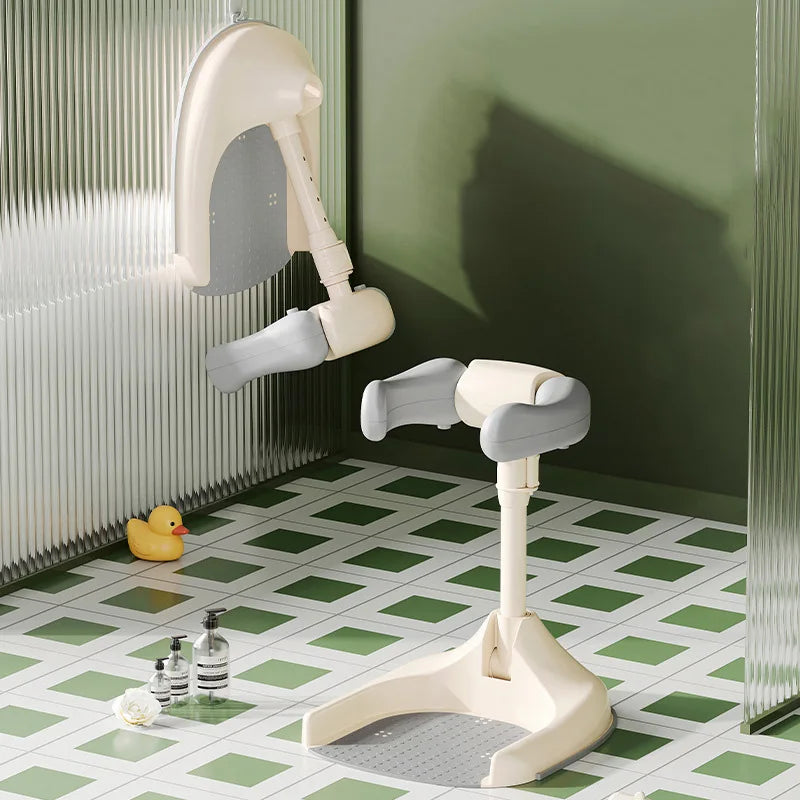 Adjustable Kids Shower Rack Non Slip Foldable Portable Baby Bath Support Stand Bathing Device 6-36 Months Grey