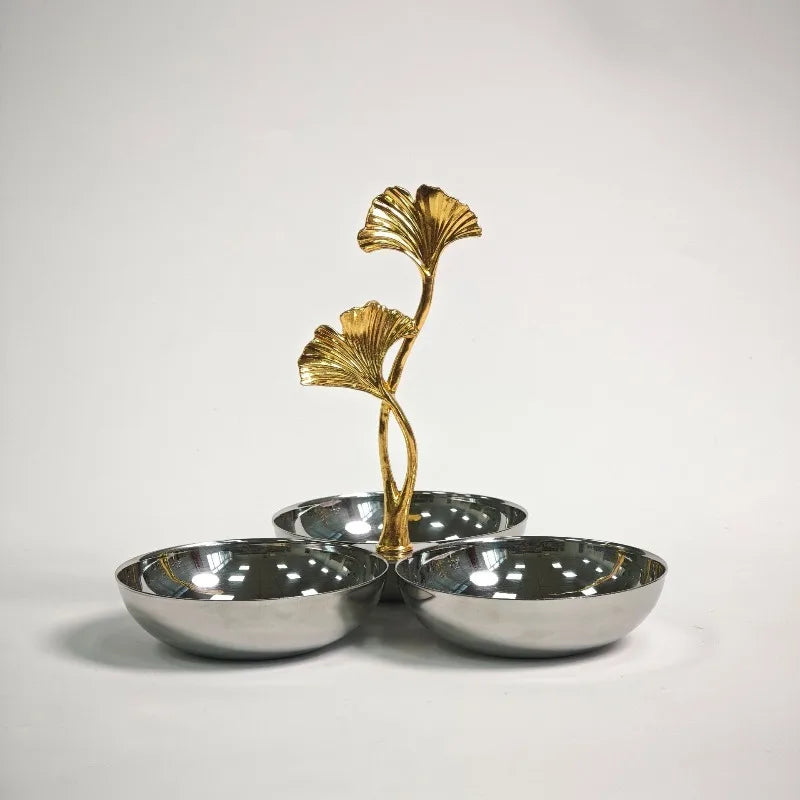 Stainless Steel Snack Serving Tray Fruit Candy and Dried Fruit Plate Silver 20cm 16.5 × 20cm