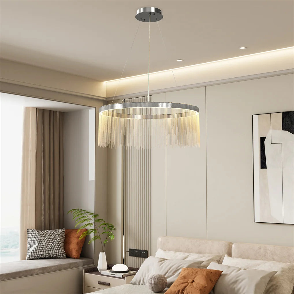 Chandelier Round Tassel Pendant Light 80x27cm