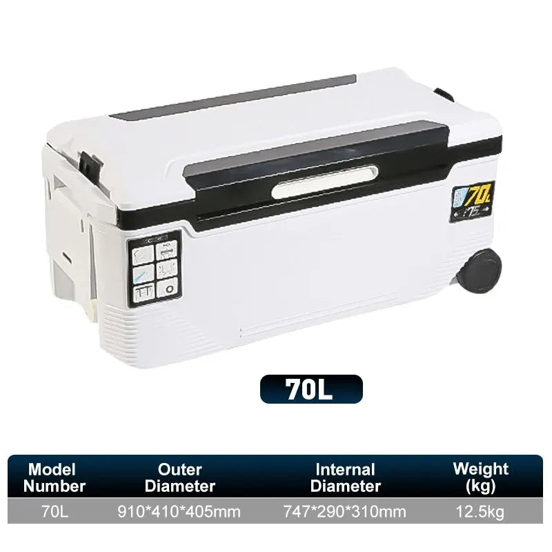 70L Fishing Cooler Box Tackle Storage Case Outdoor Fish Tank Gear Box with Air Holes Portable Sea Fishing 91 × 41 × 40.5cm