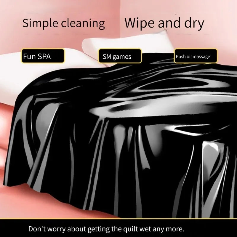 Reusable Waterproof Bed Sheet Oil Resistant Adult Massage Sheet Couples Bedding Cover Black 130×220cm
