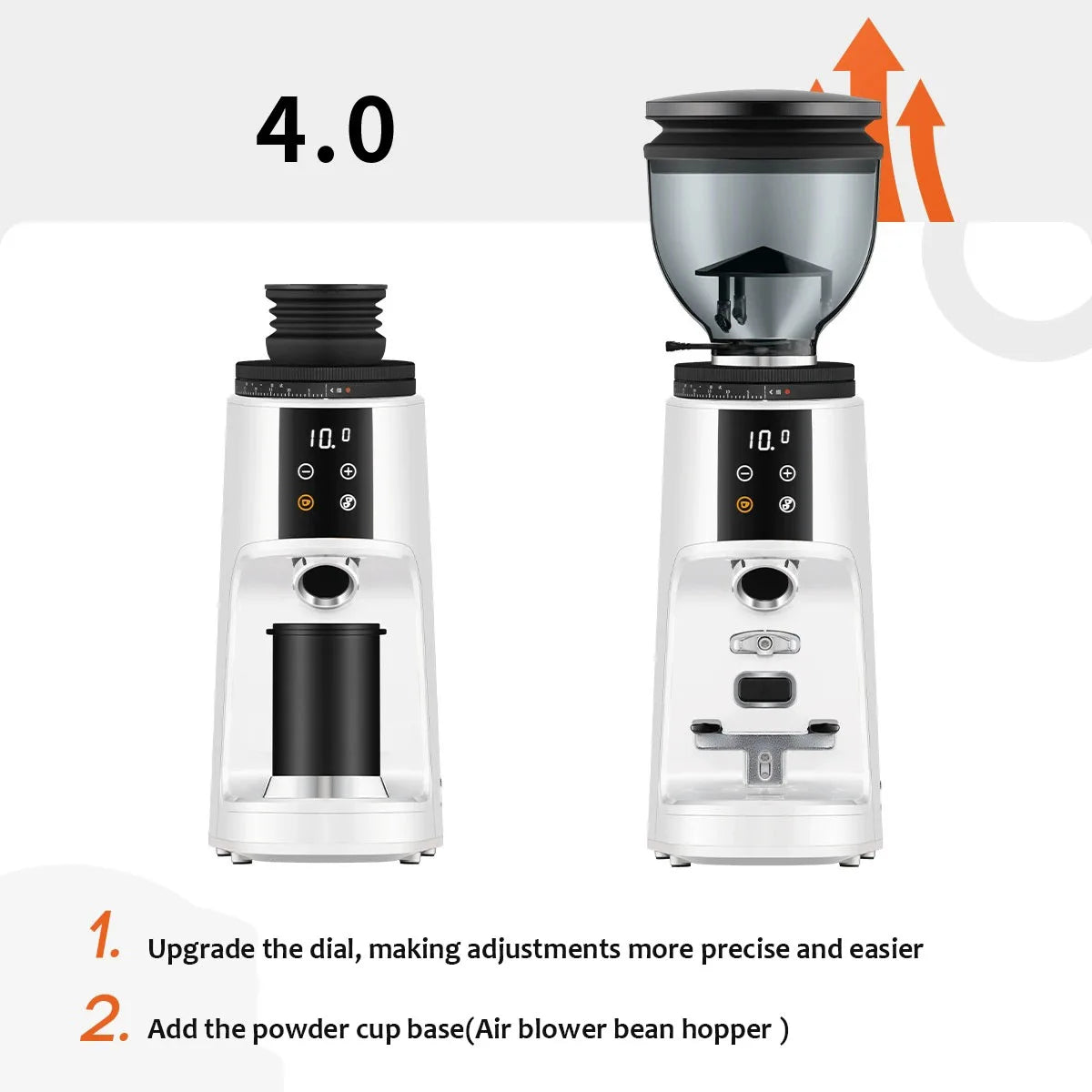 Electric Coffee Grinder 220V Fully Automatic Coffee Bean Grinder White AU Plug Quantitative Home Use