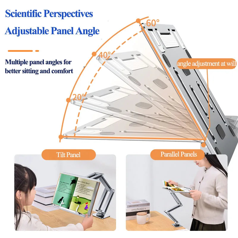 360° Rotating Laptop Tablet Stand Clamp Holder Adjustable Height 3 Joint Desktop Bed Lazy Arm Bracket Support Grey Green