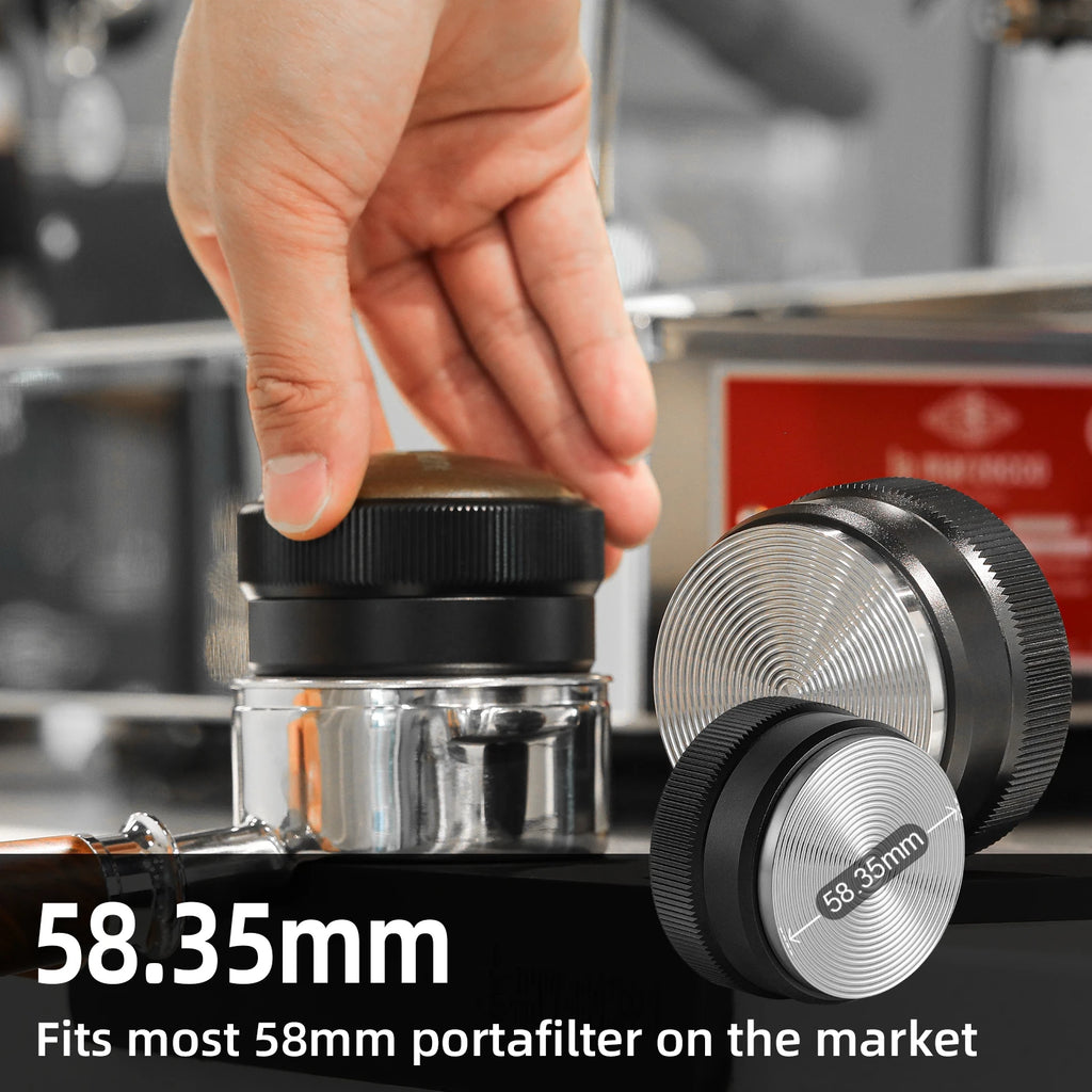 58.35mm Coffee Distributor Leveler with Cleaning Brush Set Espresso Coffee Tamper Distribution Tool