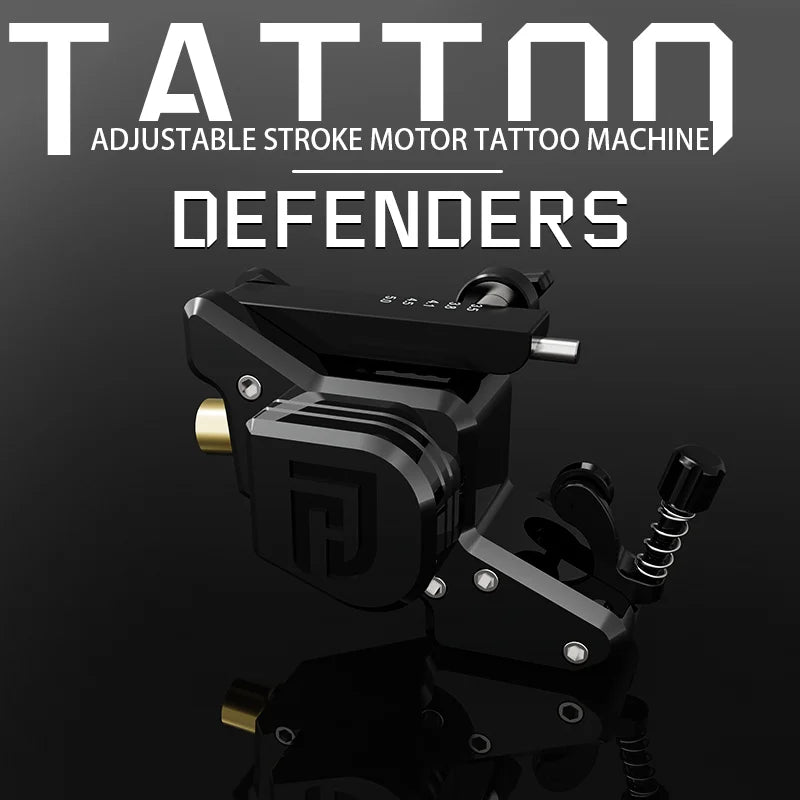 Rotary Tattoo Machine Adjustable 3.5–5mm Stroke with Powerful Motor for Lining and Shading Defender