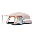 4 Season Camping Tent Waterproof Windproof Family Tent 2 Room Double Layer Shelter for 3-5 Person Outdoor Camping Khaki