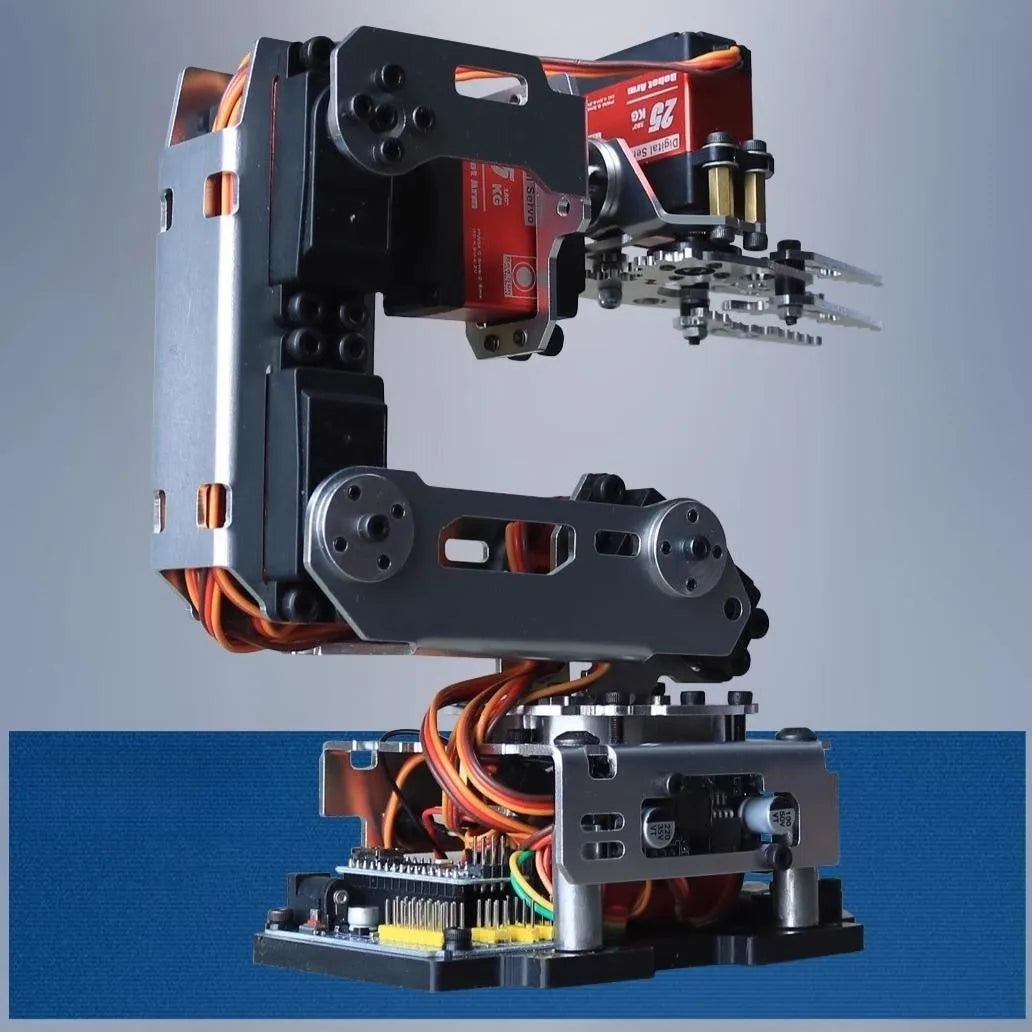 Robotic Arm Kit with APP Control Arduino Compatible Metal Robot Arm with 25KG Servos and Gripper Full Set
