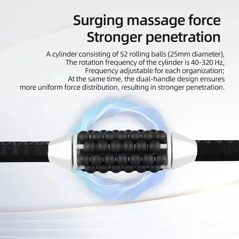 Rechargeable Massage Roller High Frequency Muscle Massager for Full Body Relaxation 55x14cm Portable