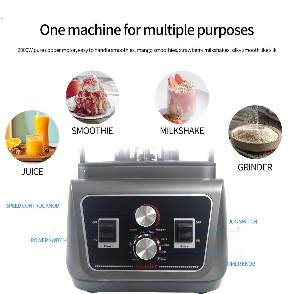 2L High-Power Blender with Smart Timer, Ice Crushing Function and AU Plug
