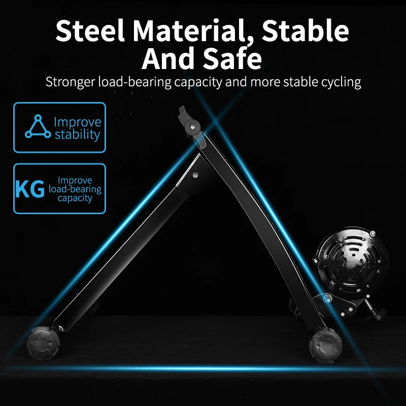 Indoor Bike Trainer Roller 61x183cm Foldable Cycling Platform for MTB Road Bikes Home Fitness Black