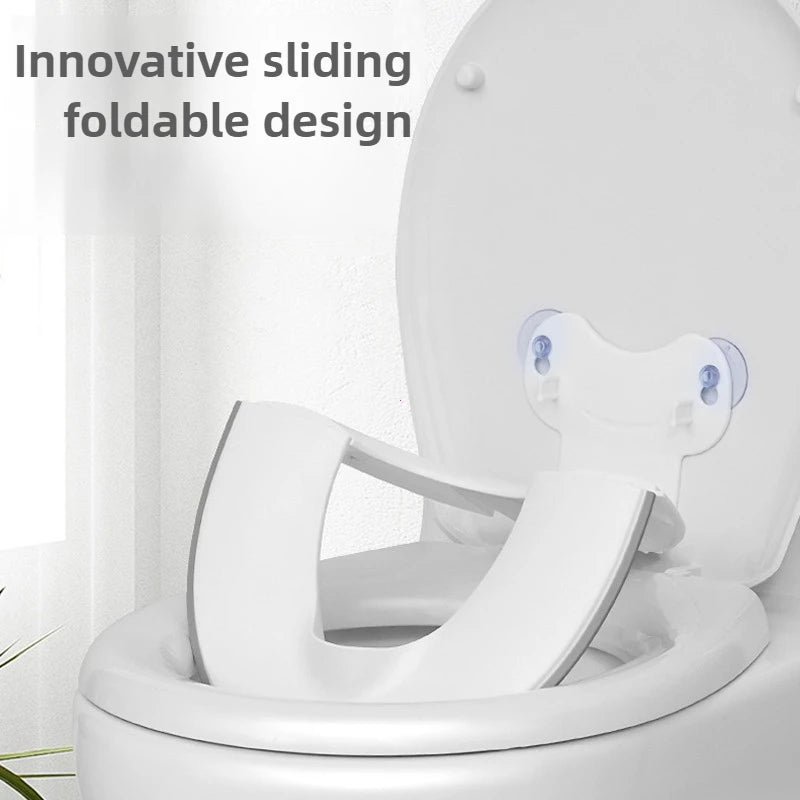 Upgraded Foldable Toddler Toilet Seat Portable Potty Training Seat with Urine Barrier Universal Family Toilet Seat Suction Cups