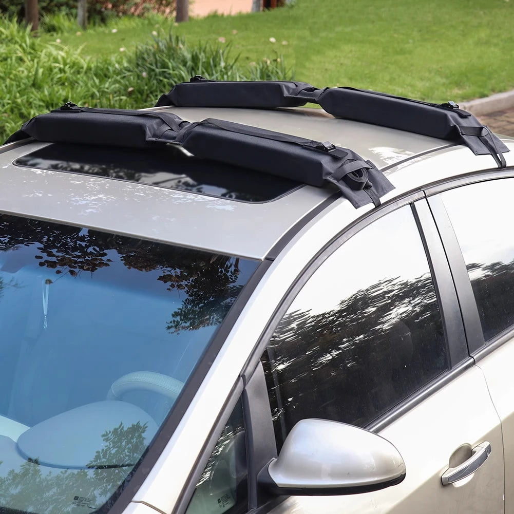 Padded Soft Car Roof Rack Cross Bars Luggage Carrier Rails Space Saving Roof Top Rack Load Capacity 75kg 2 Piece