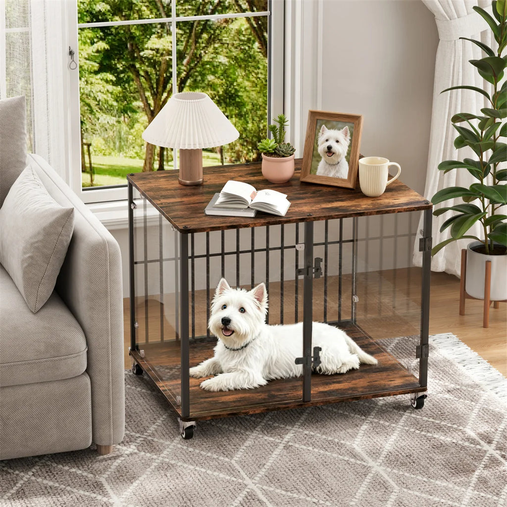 Dog Kennel Welded Metal Playpen Large Animal Cage for Outdoor And Indoor Use Pet 77x60x65cm