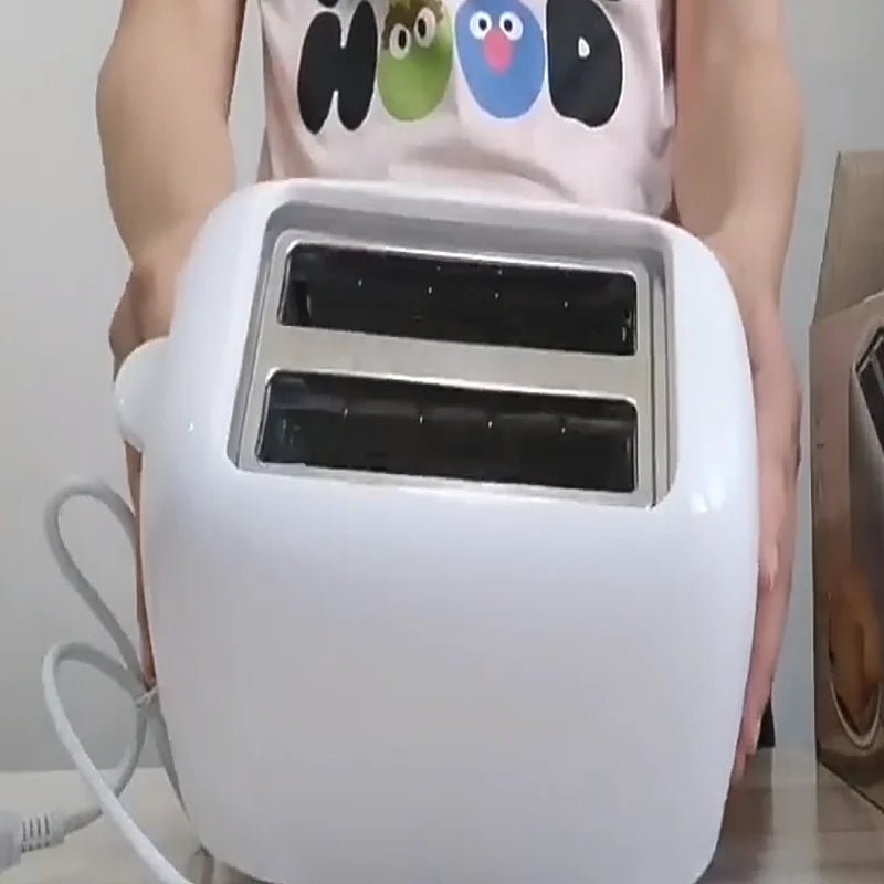Bread Toaster 220V Portable Sandwich Maker Compact Breakfast Machine White AU Plug Non-Stick Cooking Plates