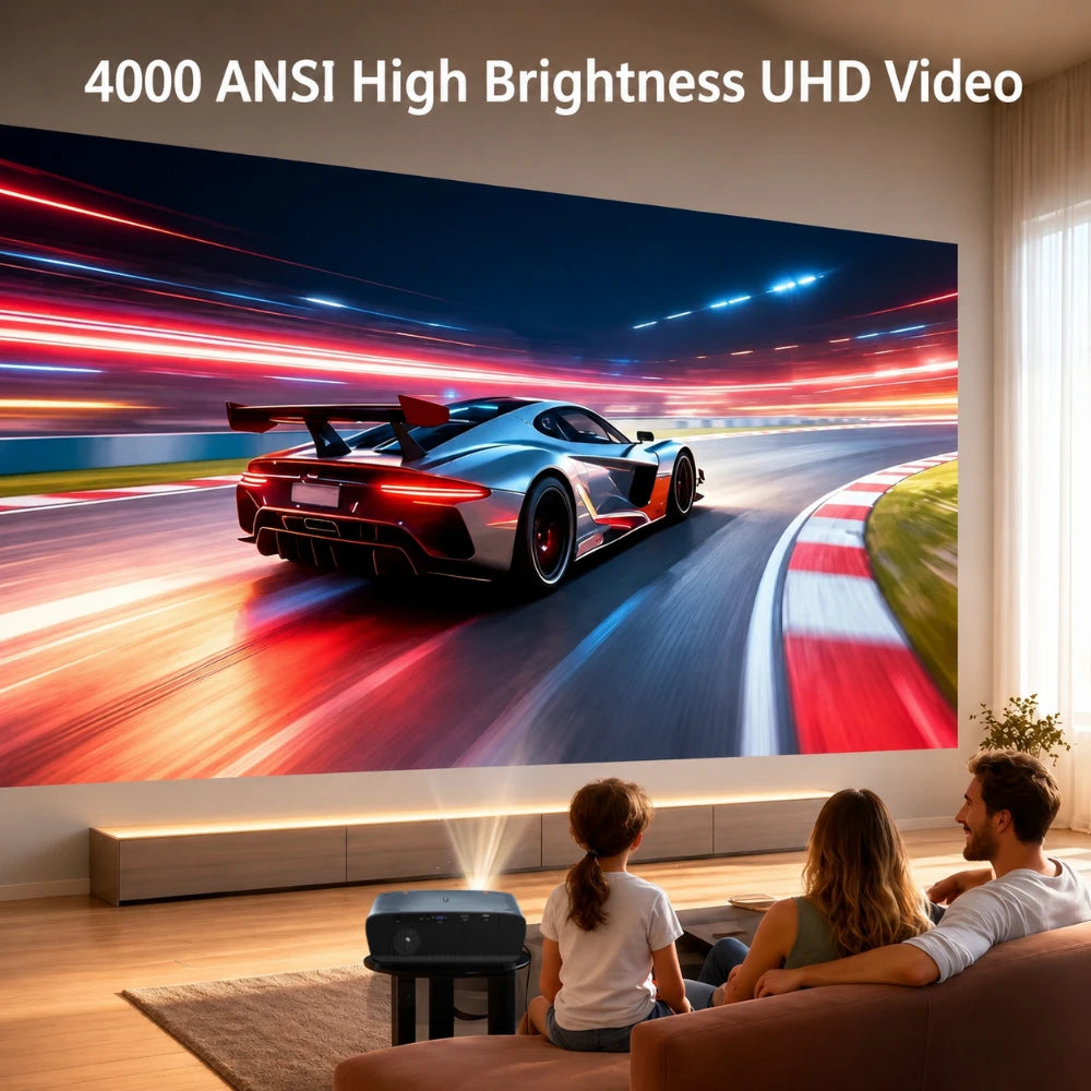 4K Smart Projector 4000 ANSI Native 1080P Google TV with Official Netflix Auto Focus WiFi Home Theatre Beamer
