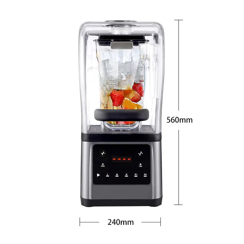 Electric Blender with Sound Cover Silent Smoothie Juicer Ice Crusher 220V Household Fruit Blender 56 × 24cm